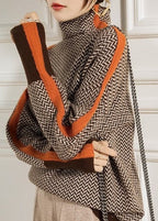 NOLWEN | PULL À COL MONTANT À RAYURES CONTRASTÉES ÉLÉGANTES